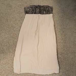 Strapless Dress with Sequent Top